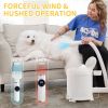 1600W Pet Hair Smart Dryer Blower, Intelligent Dog Grooming Quiet Drying Blower with 4 Different Nozzles and 1 Hose, 4-in-1 Pet Blower Groomer Suitabl