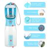 3 in1 Dog Outdoor Water Bottle,Portable Water Dispenser with Food Container,Poop Bag×3,Carbon Filter×2,Leak Proof Lock for Cat,Puppy and Other Pets fo