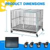 Large Dog Crate, High Anxiety Indestructible Stainless Steel Dog Kennel with Lockable Wheels, Double Door and Sturdy Locks, Extra Large XL XXL Heavy D