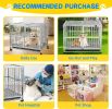 Large Dog Crate, High Anxiety Indestructible Stainless Steel Dog Kennel with Lockable Wheels, Double Door and Sturdy Locks, Extra Large XL XXL Heavy D